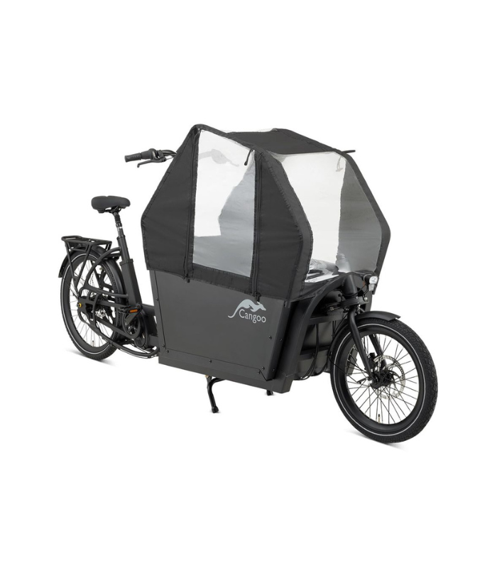 Cangoo Buzz Elektrische Bakfiets met 2 wielen | Ananda M100 Middenmotor | 12.8Ah 615Wh Accu met Hydraulische Tektro Remmen | Zwart