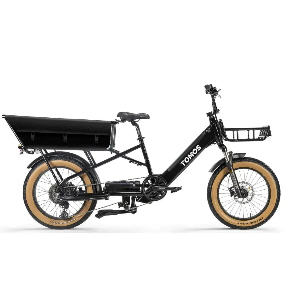Tomos E-Cargo Zwart | Longtail Fatbike | 3-personen