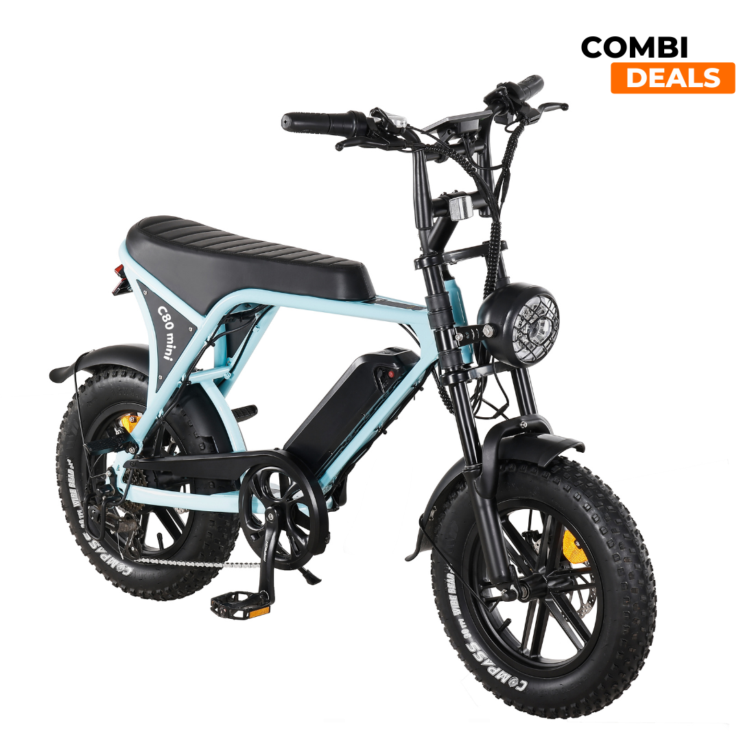 Combi Deal | OUXI C80 Mini 2025 | Fatbike | Licht Blauw