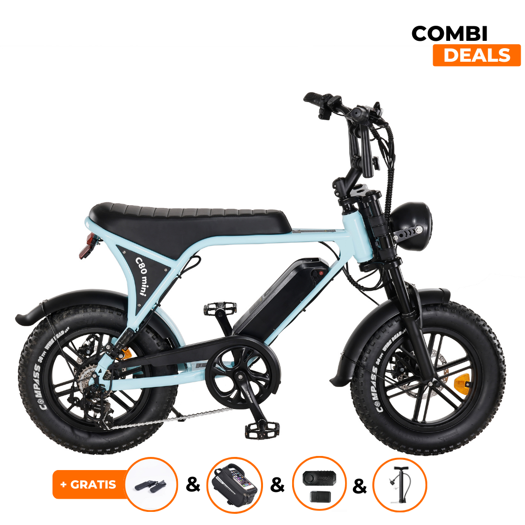 Combi Deal | OUXI C80 Mini 2025 | Fatbike | Licht Blauw