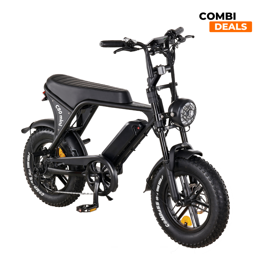 Combi Deal | OUXI C80 Mini 2025 | Fatbike | Zwart