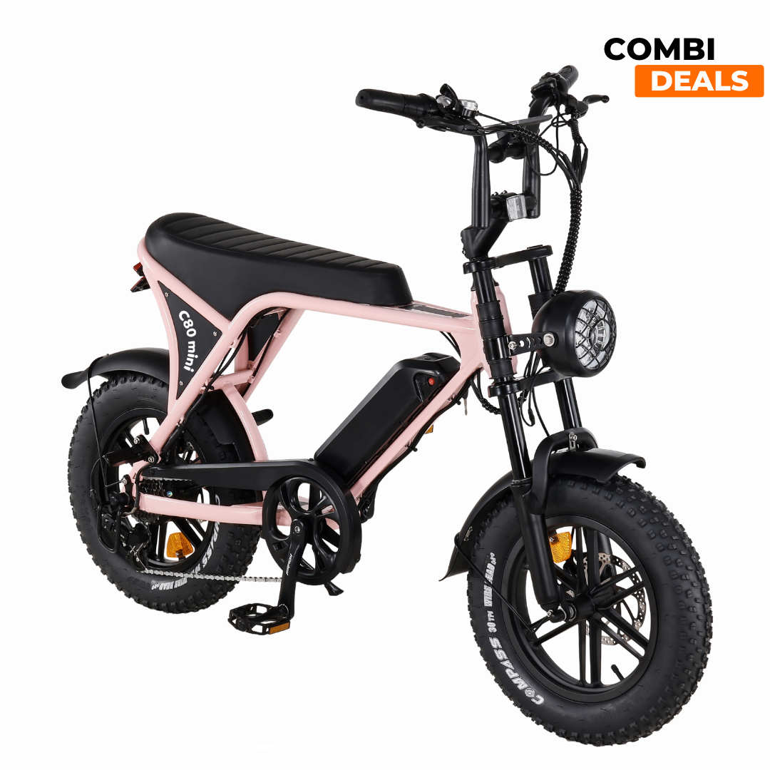 Ouxi C80 Mini Fatbike Roze | 2025 edition | Combi-deal