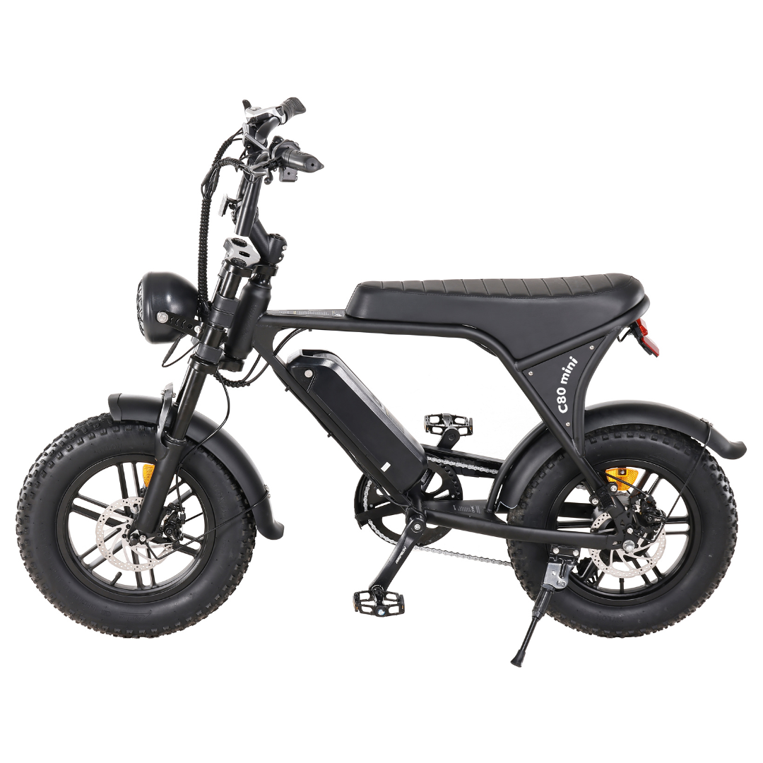 Ouxi C80 Mini Fatbike Zwart | 2025 edition | Combi-deal