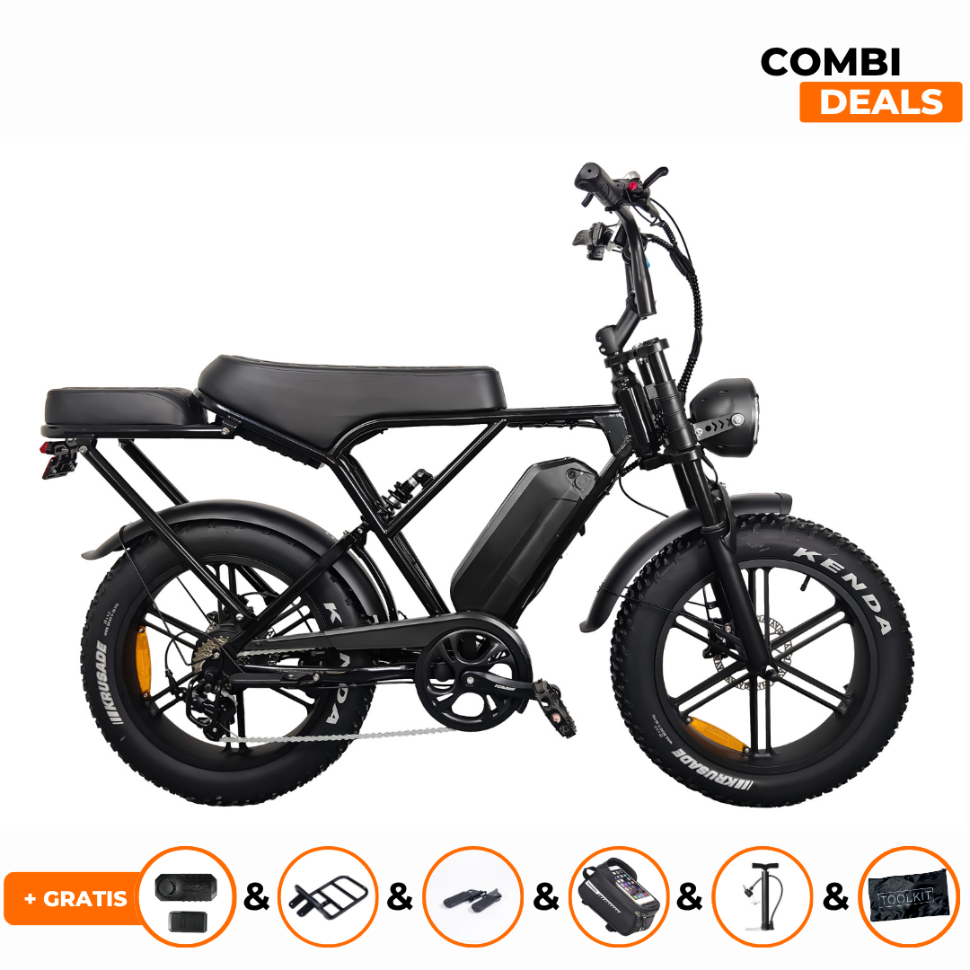 Ouxi H9 Zwart | Fatbike | 2025 edition | Hydraulische remmen | Combi-deal