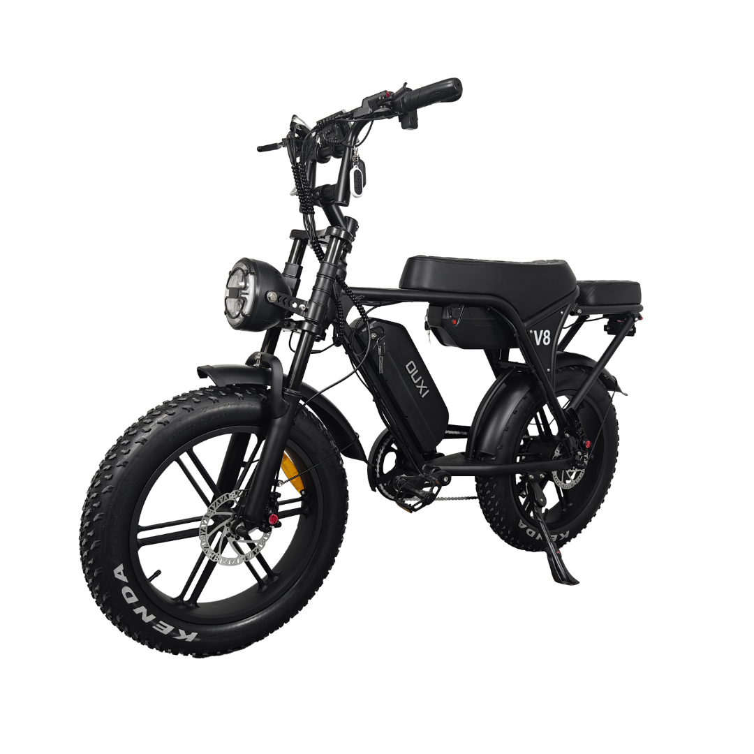 Ouxi V8 MAX Zwart | Fatbike | Dubbele Accu | 25km/u | 2025 edition | Hydraulische remmen | Combi-deal