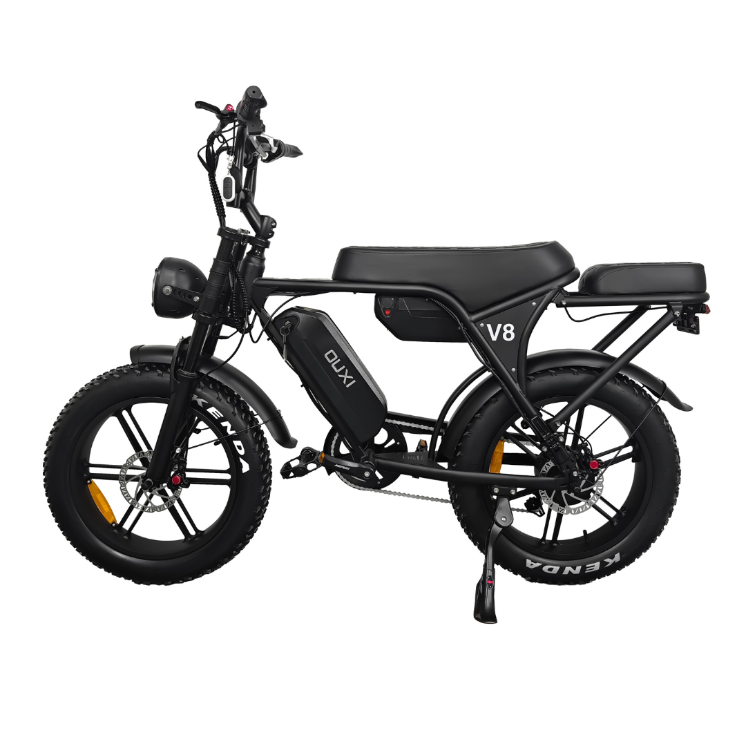 Ouxi V8 MAX Zwart | Fatbike | Dubbele Accu | 25km/u | 2025 edition | Hydraulische remmen | Combi-deal
