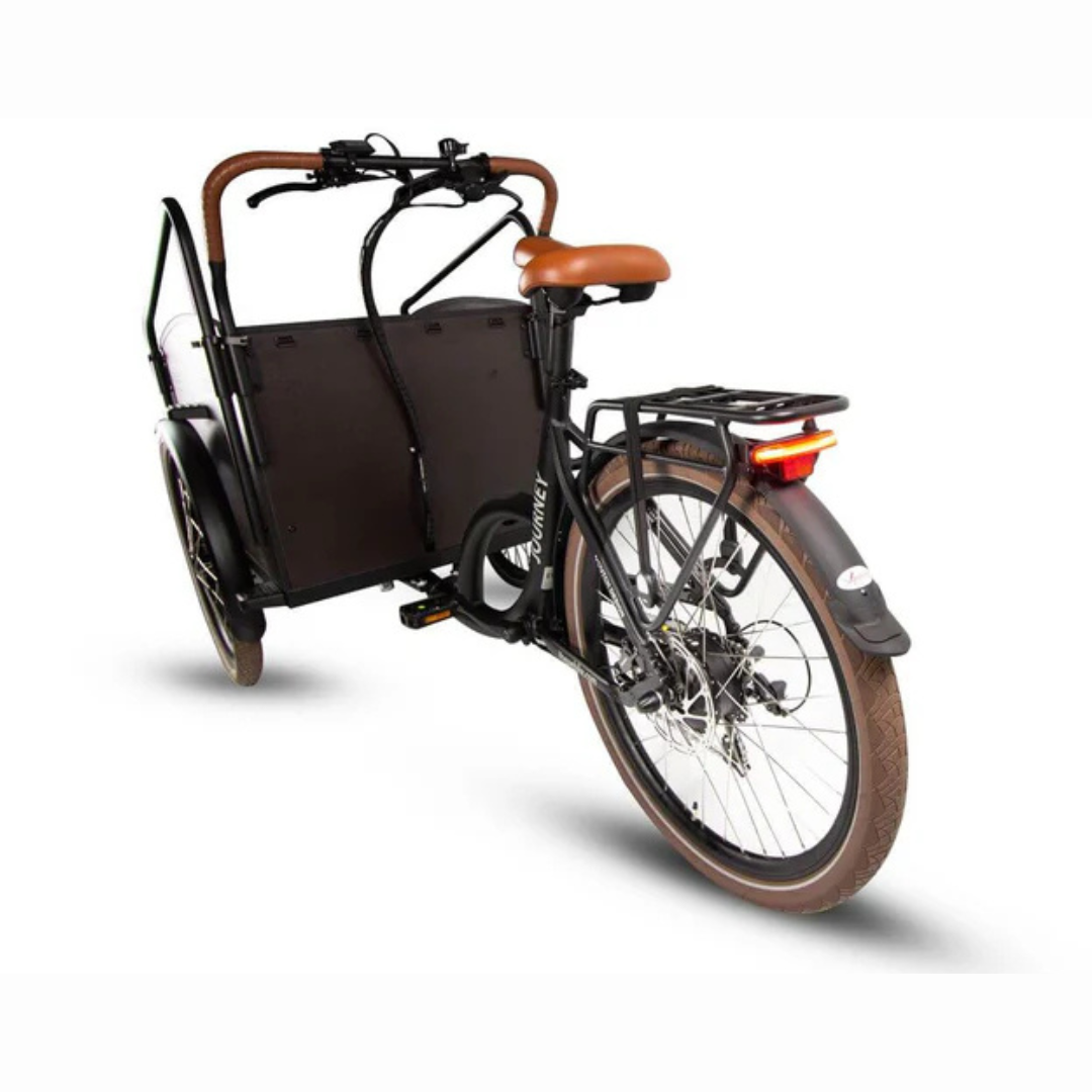 Vogue Journey S Mat Zwart Met Bruin | Elektrische bakfiets