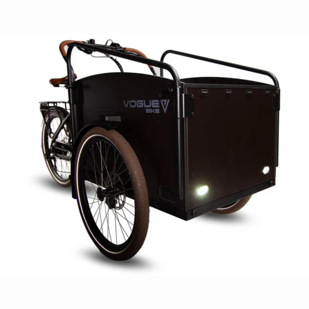 Vogue Journey S Mat Zwart Met Bruin | Elektrische bakfiets