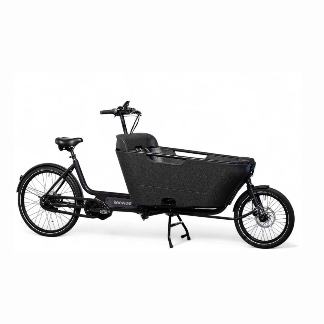 Cangoo Keewee 2.0 Elektrische Bakfiets met 2 wielen | Ananda middenmotor 250W | 13Ah 640Wh Accu met Hydraulische Remmen | Zwart