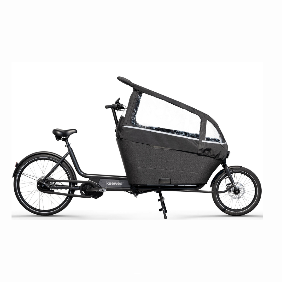Cangoo Keewee 2.0 Elektrische Bakfiets met 2 wielen | Ananda middenmotor 250W | 13Ah 640Wh Accu met Hydraulische Remmen | Zwart