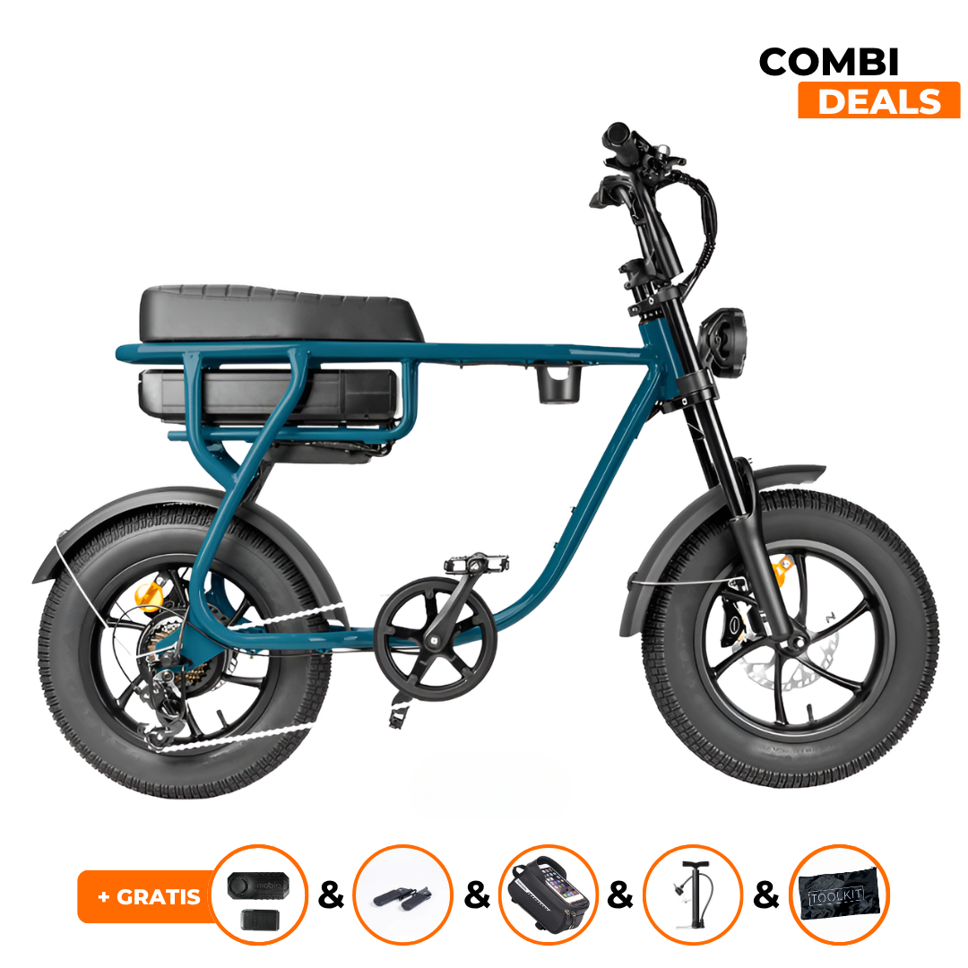 EB16 Mini Fatbike Blauw | 2025 edition | Combi-deal