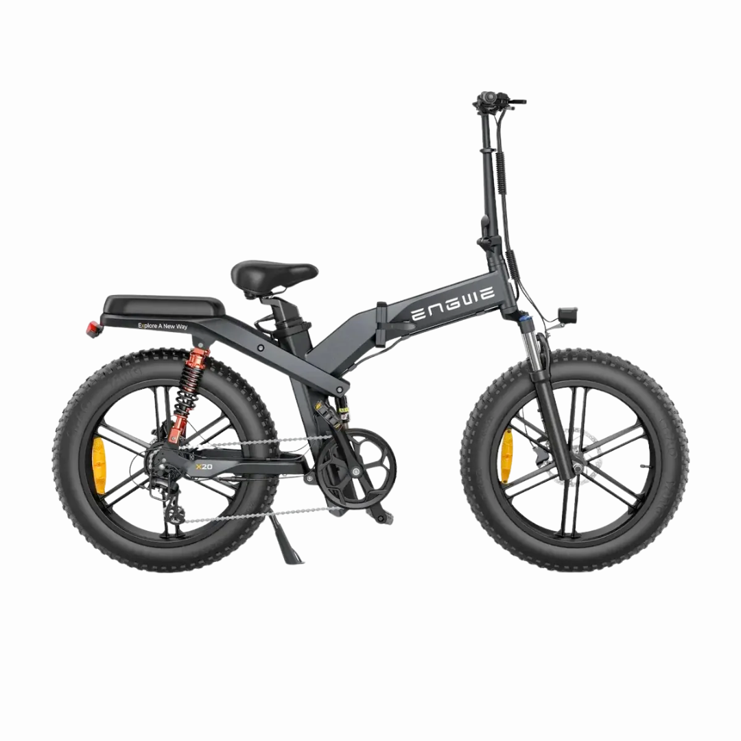 Engwe X20 Zwart Dubbele Accu Fatbike Zijkant