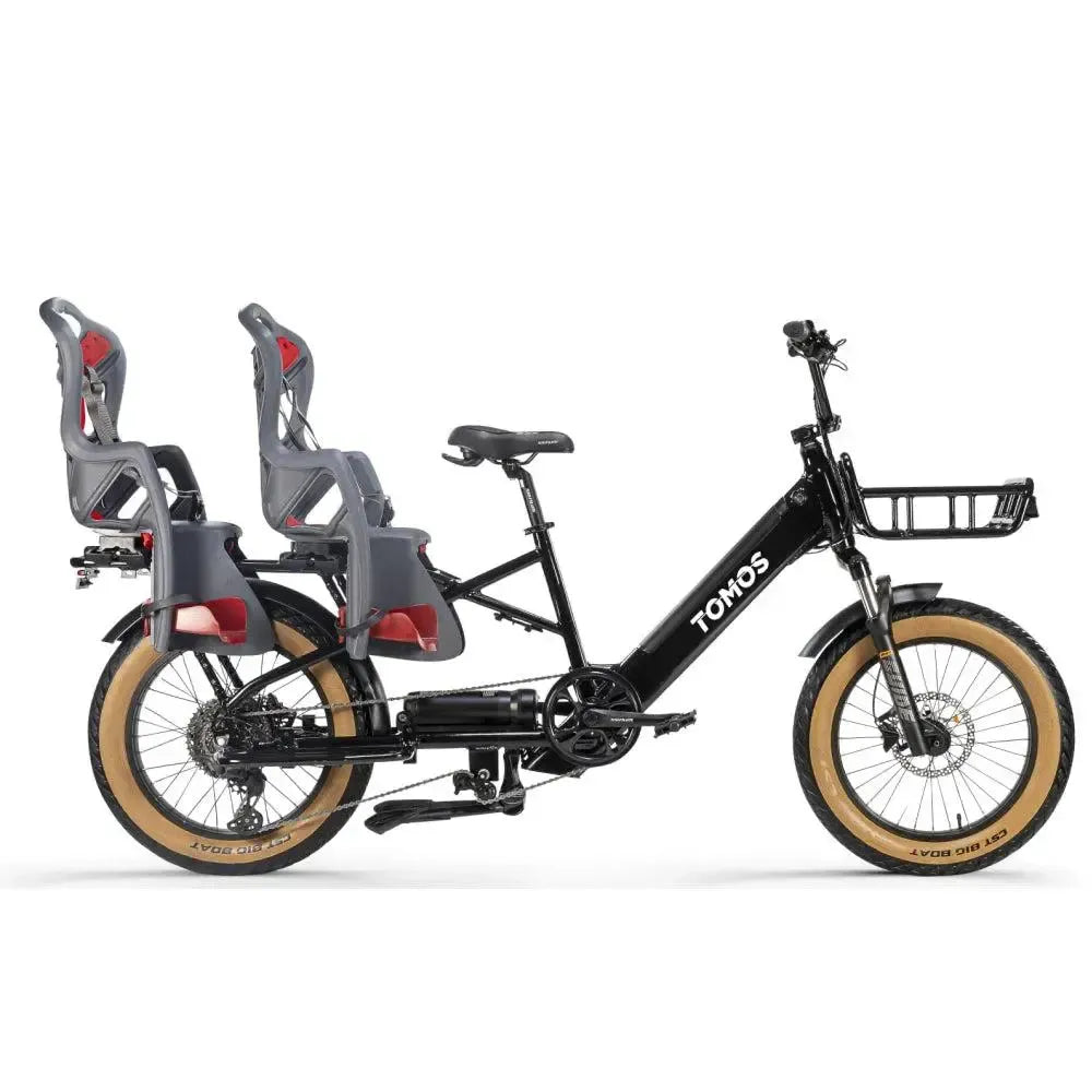 Tomos E-Cargo Zwart | Longtail Fatbike | 3-personen