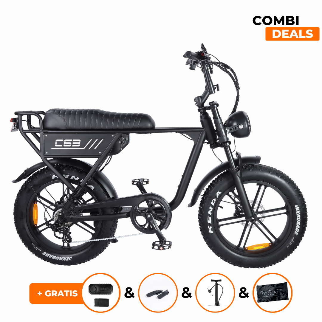 Ouxi C63 Fatbike 20x4.00 Zwart | Hydraulische Remmen | 2025 Edition