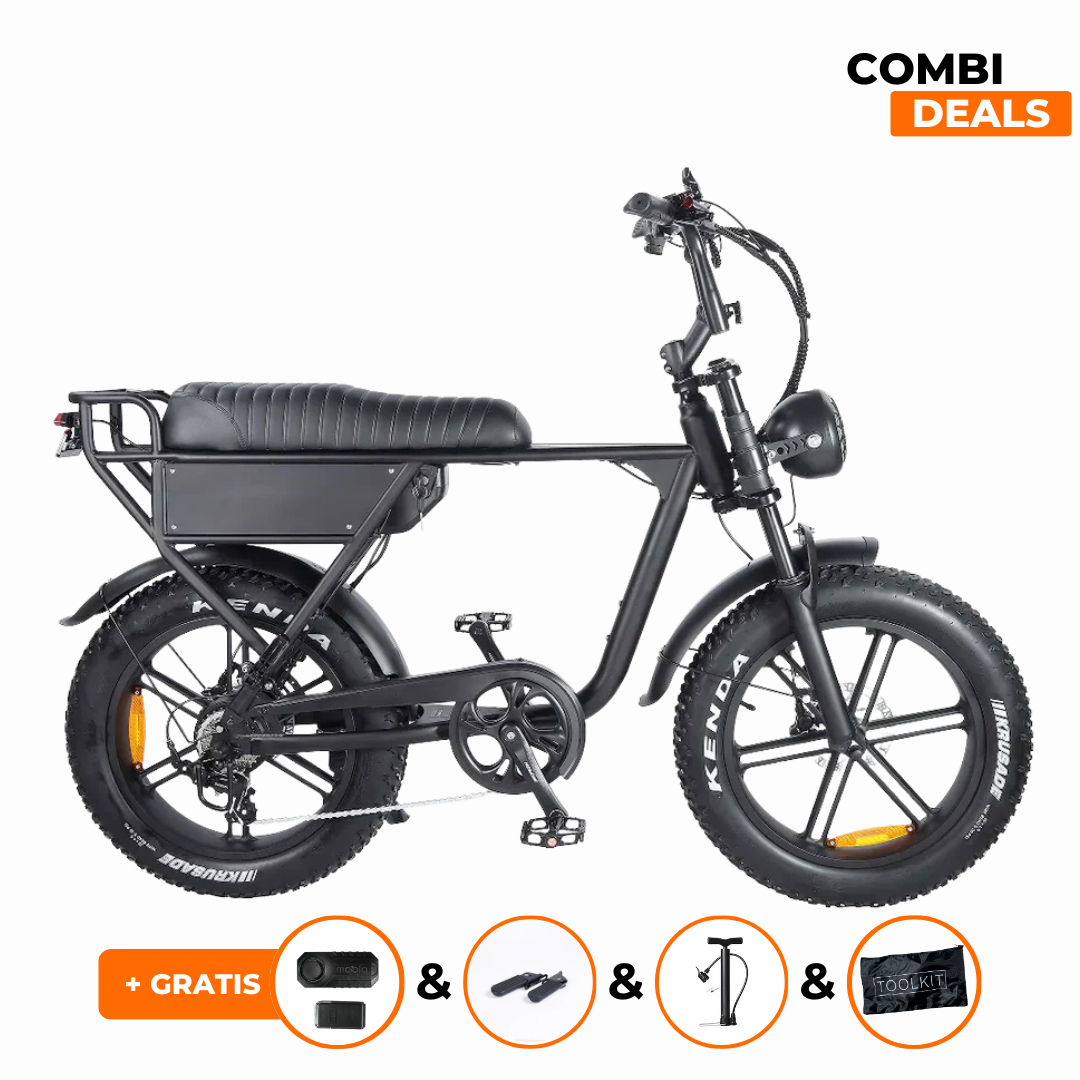 Ouxi C63 Mini Fatbike Zwart | Hydraulische Remmen | 2025 Edition