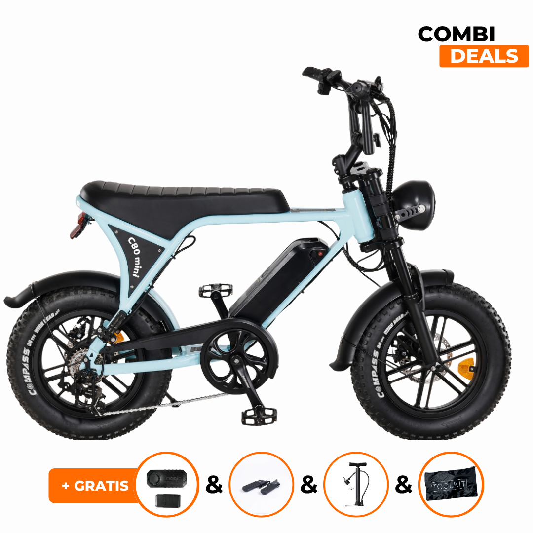 Ouxi C80 Mini Fatbike Baby Blauw | 2025 edition | Combi-deal
