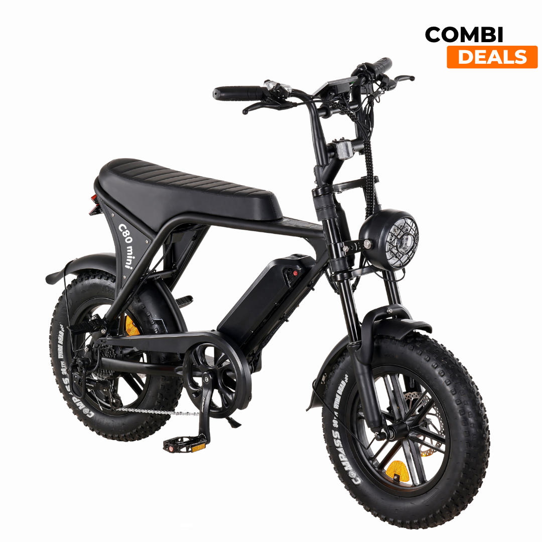 Ouxi C80 Mini Fatbike Zwart 