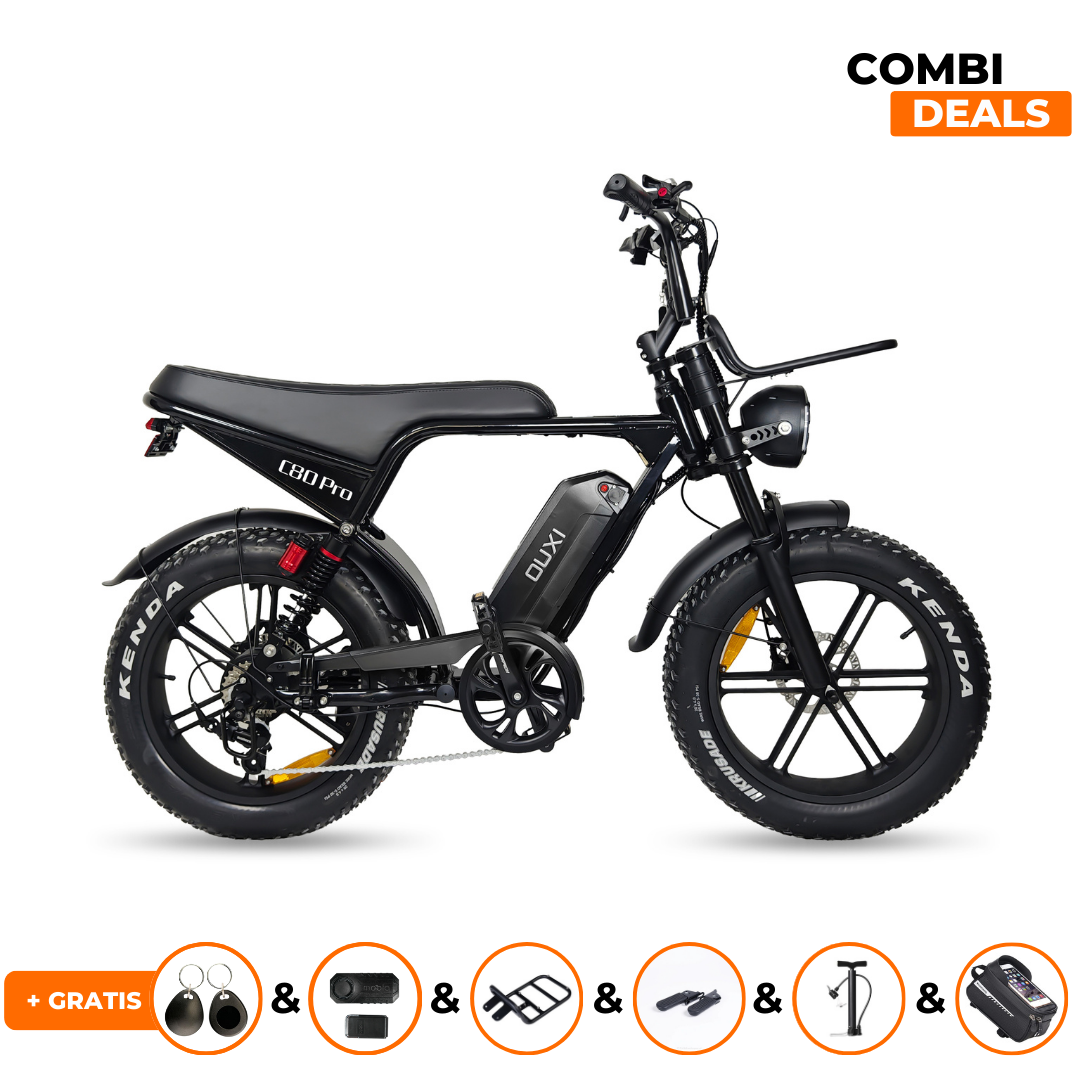Ouxi C80 Pro Zwart Fatbike - NFC Key | Hydraulische Remmen | 2025 Edition