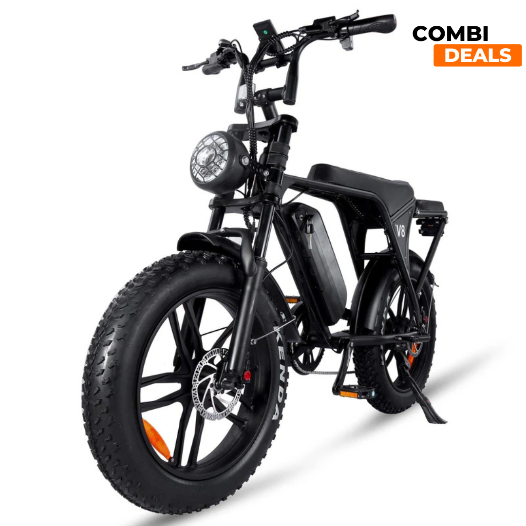 Ouxi V8 3.0 Zwart | Fatbike |  25km/u | 2024 edition | Hydraulische remmen | Combi-deal