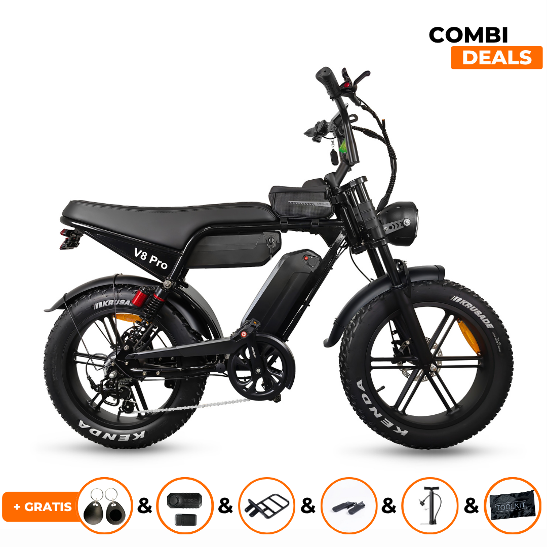 Ouxi V8 Pro Max Zwart Fatbike Dubbele Accu | Hydraulische Remmen | 2025 edition