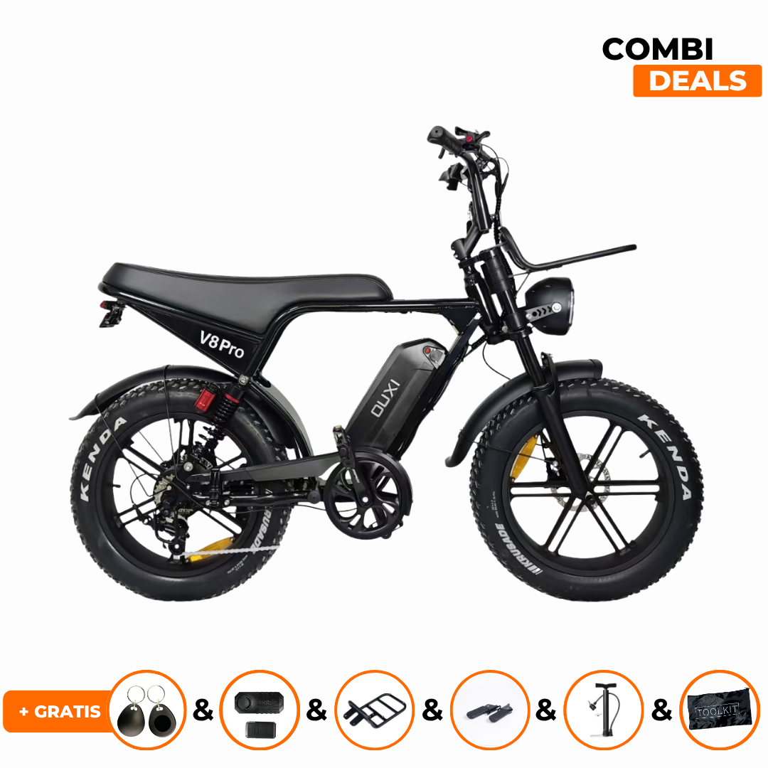 Ouxi V8 Pro Zwart Fatbike Combi Deal